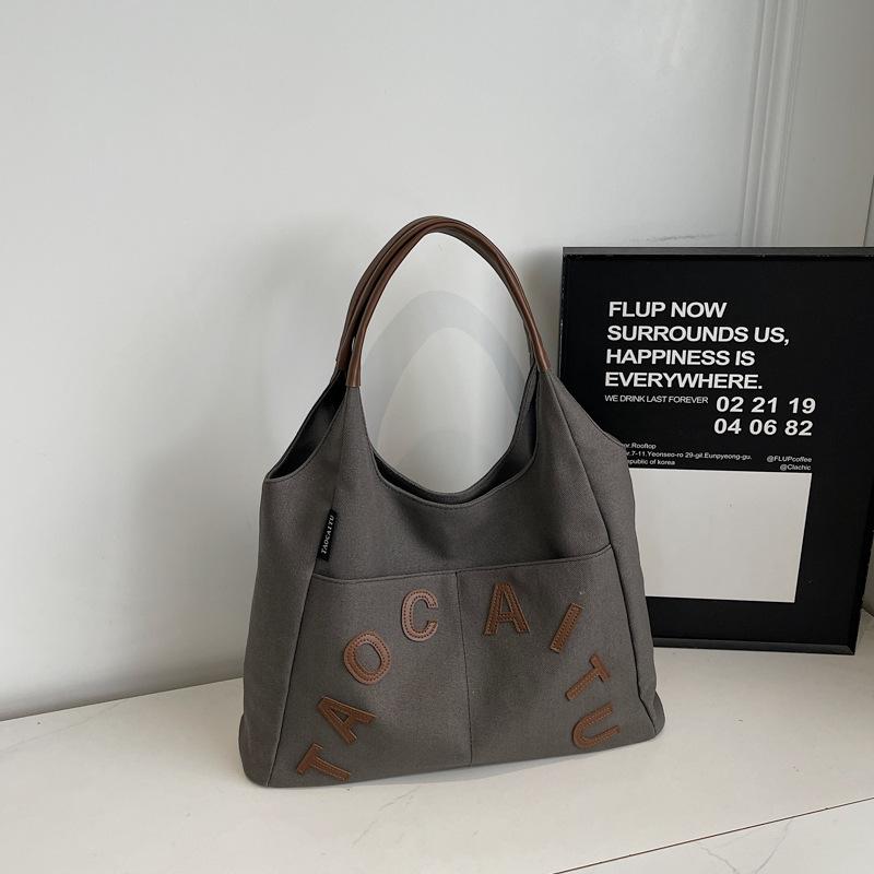 New Simple Retro Shoulder Bag Women s Fashion Letter Large Capacity Handbag Casual Backpack