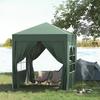 2x2m Pop-Up Gazebo, with Curtain Walls and Windows, Green
