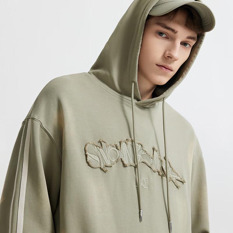 

Cabbeen Men s Letter Embroidered Hooded Sweatshirt M