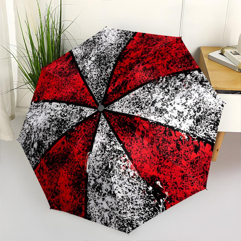 1pc Creative Design Resident Evil Cartoon Umbrella, Portable 3-Fold Compact Umbrella, Suitable for Camping, Hiking and Travel, Ideal Easter Birthday G