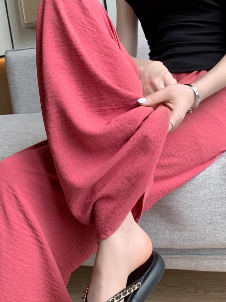Breathable Pants, High Waisted Casual Straight Leg Pants, Spring and Autumn Wide Leg Pants