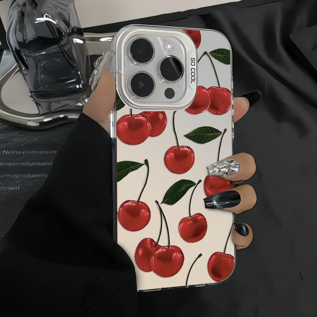 Full Screen Cherry Pattern Hard Protective Phone Case For Apple Iphone