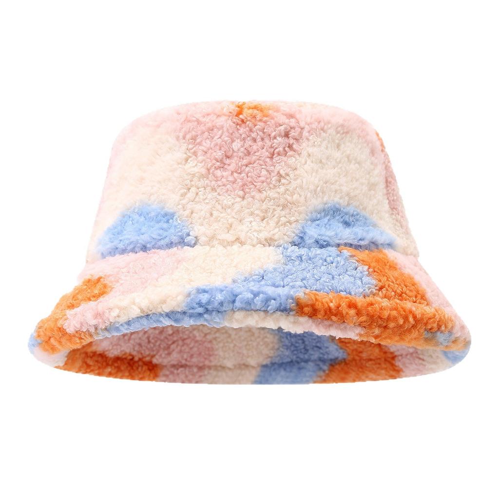 New Style Faux Lamb Wool Fisherman Hat - Thickened Fashionable Casual Outdoor Sunshade Warm Hat, Women's Versatile Bucket Hat