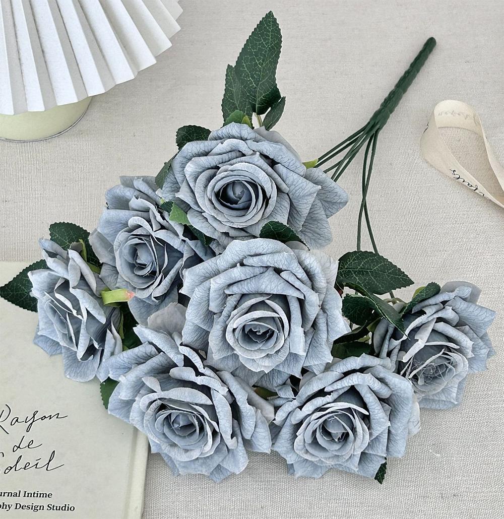 

Vintage 7-Head Cappuccino Rose Artificial Bouquet – Suitable for Home Decoration, Wedding/Hotel Arrangement & Christmas Party Ne