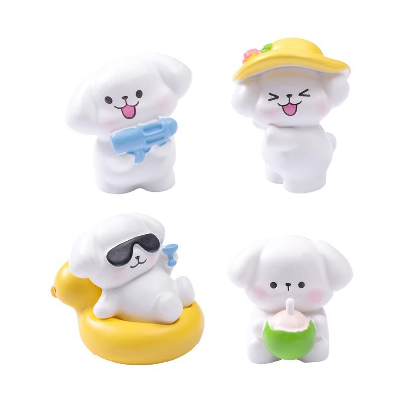 Mikrokrajobraz Lato Casual Figurka Psa Dekoracyjne Akcesoria do Zawieszania Mini Samochód Na Biurko Małe Ozdoby