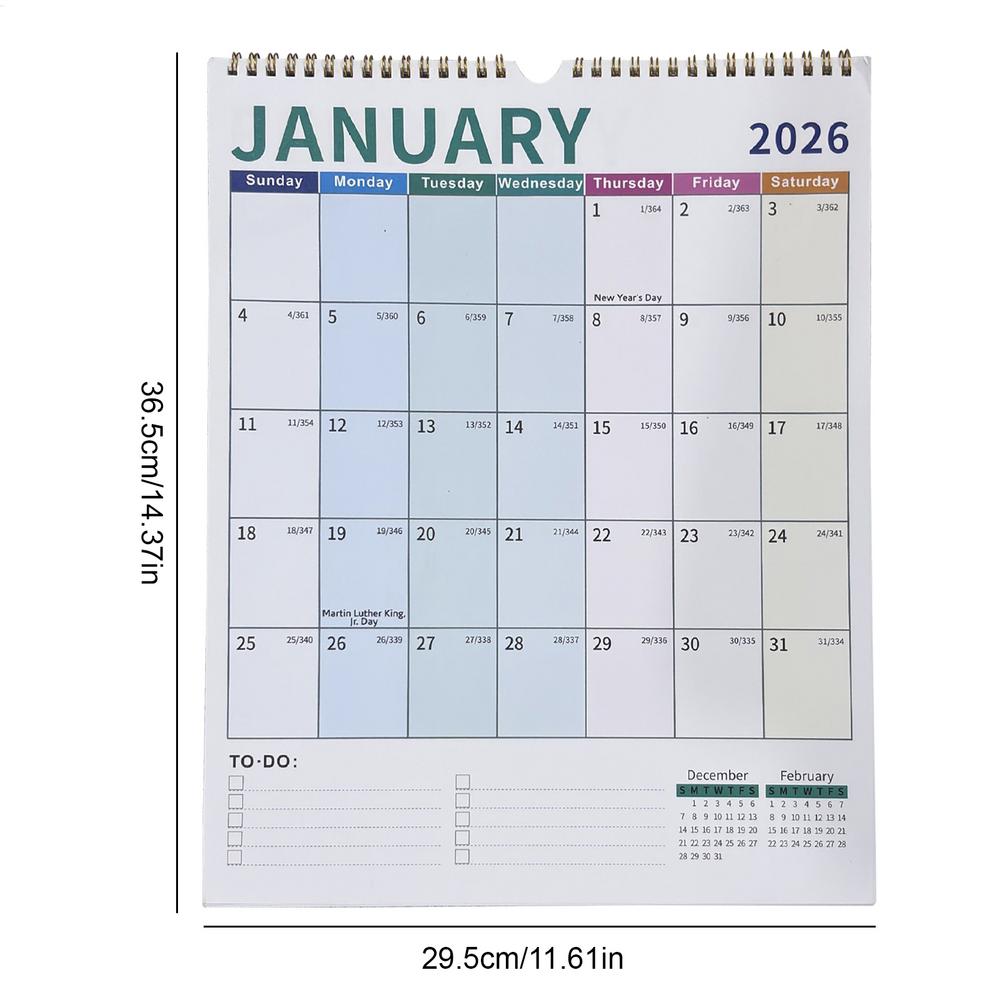 Wall Calendar 2026-2027 18-Month Planning Wall Calendar Colorful Schedule Planning Supplies For Living Room Bedroom Office
