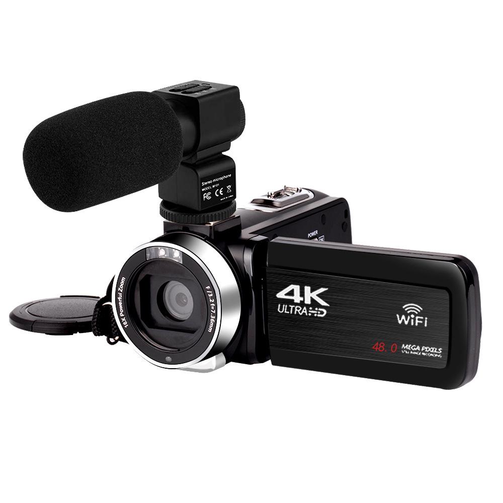 4K Digital Camcorder with WiFi Remote, 3.0-inch Touchscreen & Green Screen for Live Streaming.