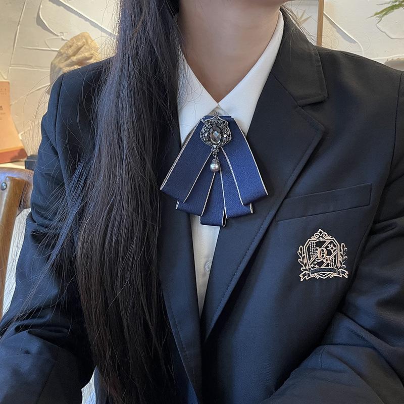 Collar Flower Female Professional Head Flower Set Bank Bow Tie Industrial And Commercial Postal Mail Storage Teller Blue Shirt Jk Tie Accessories