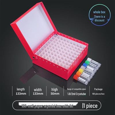 Wasserdichte Papier-Kryobox für 1,8/2ml Röhrchen, 100er-Raster