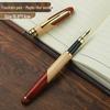 Wooden Metal Ballpoint & Bamboo Fountain Pen - Retro Colorblock, High-End Refill, Ideal for Business or Student Gifts