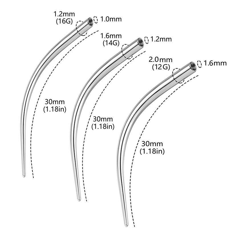 Piercing Insertion Pin Taper Guide Rod Tool 10Pcs Stainless Steel for Safe Nose Lip Navel Body Piercing Stretching