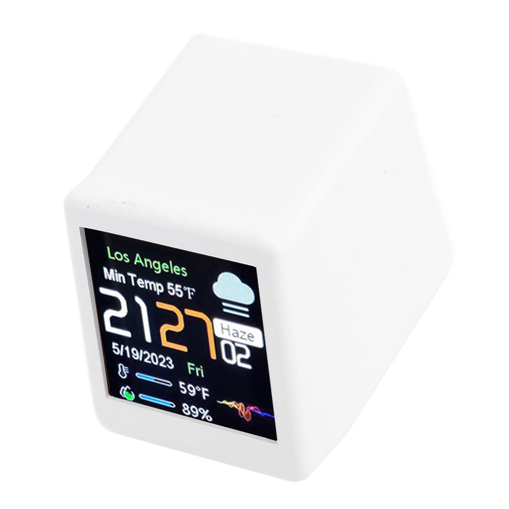 Desktop Elektronische Uhr LCD Digitalanzeige Kalender Temperatur Wettervorhersagestation Unterstützung