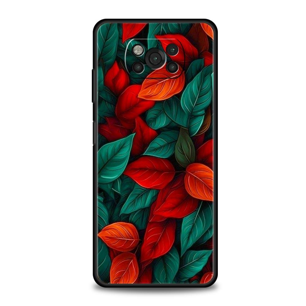 Cartoon Leaf Phone Case Cover for Xiaomi Poco F7 Ultra F6 F5 F4 F3 X6 X5 X4 X3 NFC C51 C55 M4 GT 5G Soft TPU Shell Fundas Capas