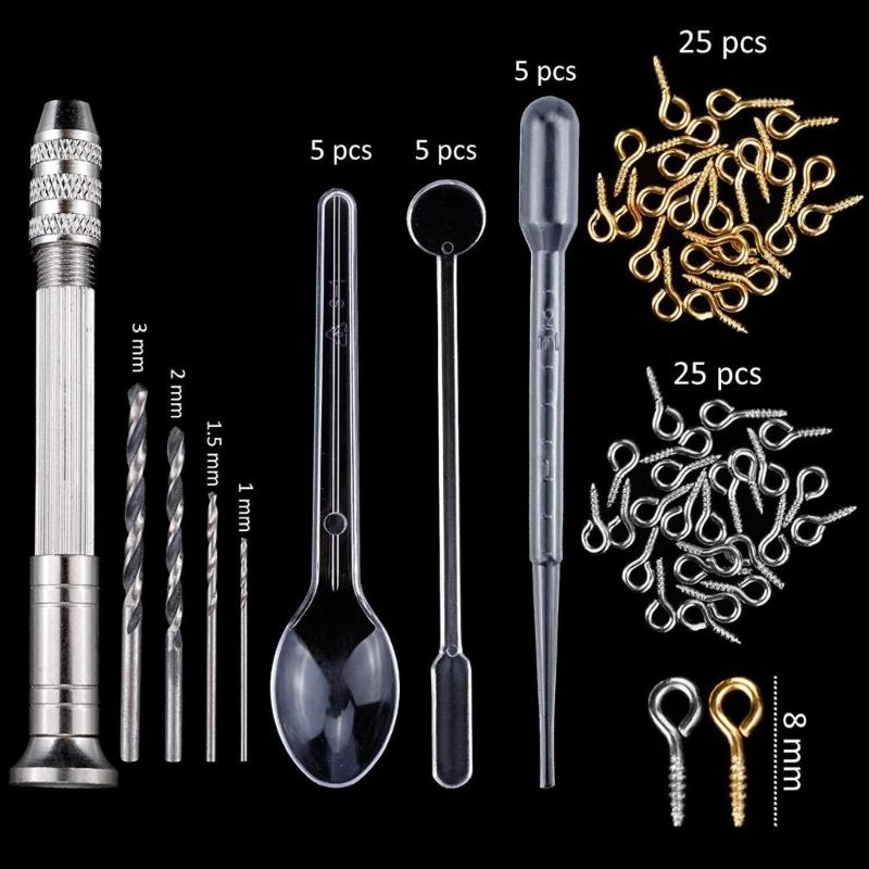 94pcs Resin Casting Molds and Tools Set DIYs Silicone Epoxy Resin Mold Necklace Jewelry Making Craft Mould for Enthusiast
