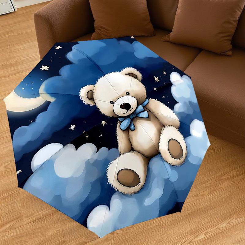 1PC Bear Clouds Umbrella-8-Rib Reinforced, Automatic Open, Lightweight & Durable, Fashion Accessory for Outdoor, J0344