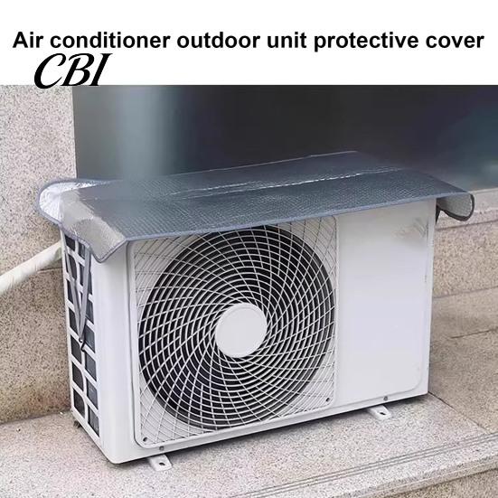 AC Unit Sun Protection Cover Air Conditioner Outdoor Cover, Aluminum Foil Condenser Dust Protective Waterproof Dust-Proof Insulation for Conditioning