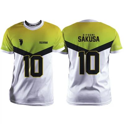 Haikyuu Itachiyama Desenho Animado Anime Cosplay Masculino Camisa Verão Manga Curta Infantil Unissex Camiseta Tops Secagem Rápida Moda Feminina Camiseta