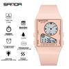Sanda Lightweight Minimalist Sports Watch: Multi-functional Square Electronic Wristwatch for Men and Women