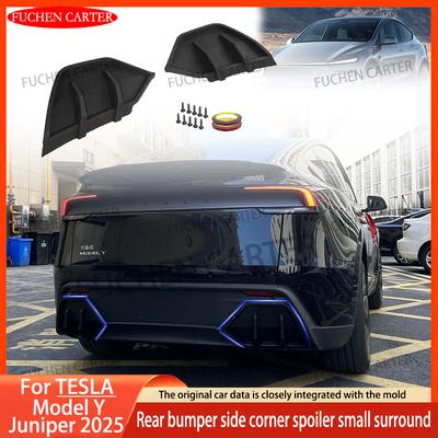 1pair Rear Bumper Lip Splitter Spoiler For Tesla Model Y Juniper 2025 Rear Diffuser Spoiler Aprons Wrap Corner Tuning Body Kits