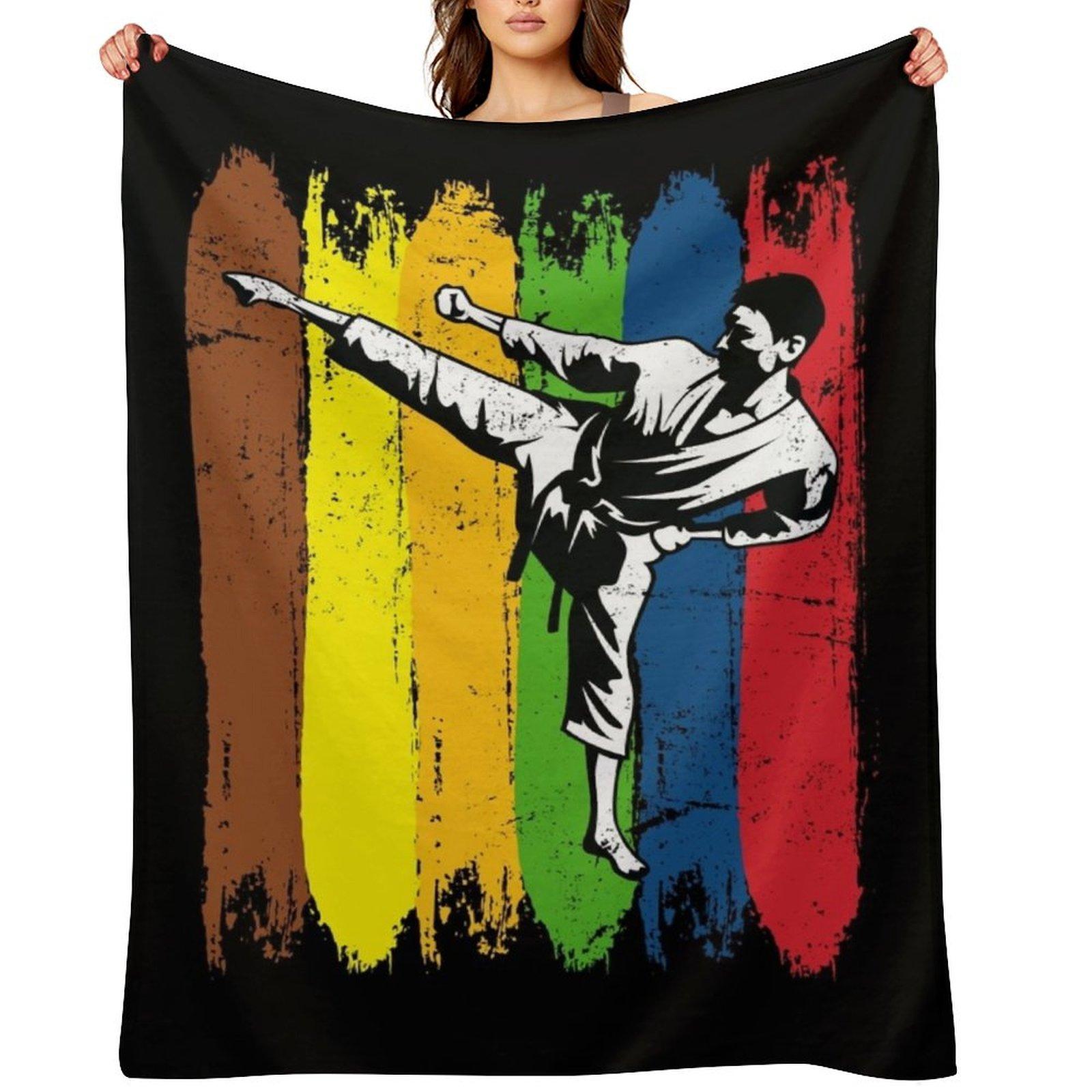 Karate fighter karate Throw Blanket Loose Multi-Purpose Decorative Throw Sofas Blankets 30x40in