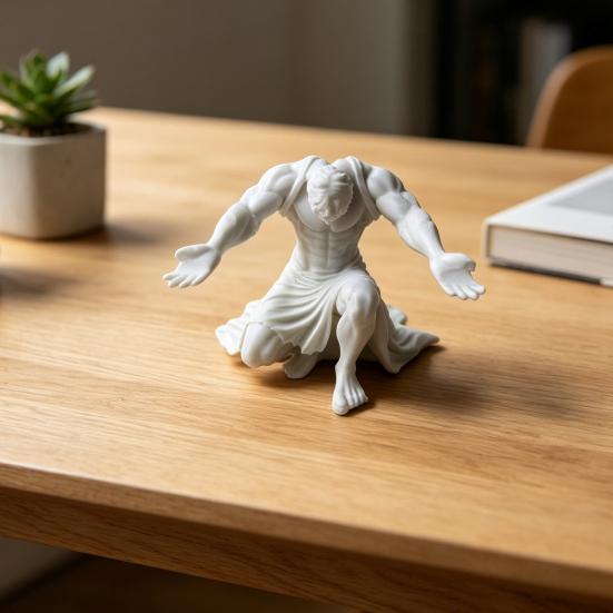 3D Printed Man Pen Holder Kneeling Soldier Grim Reaper Ninja Knight Warrior Statue of Liberty Pencil Stand Home Office Decoration Ornament