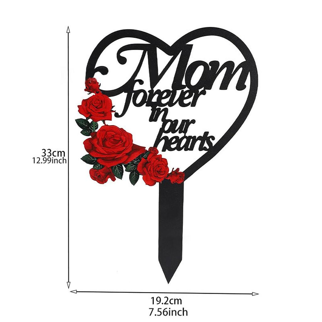 Memorial Grave Marker Cemetery Decoration Remembrance Waterproof Burial Garden Stake for Anniversary Backyard Sign Party Lawn