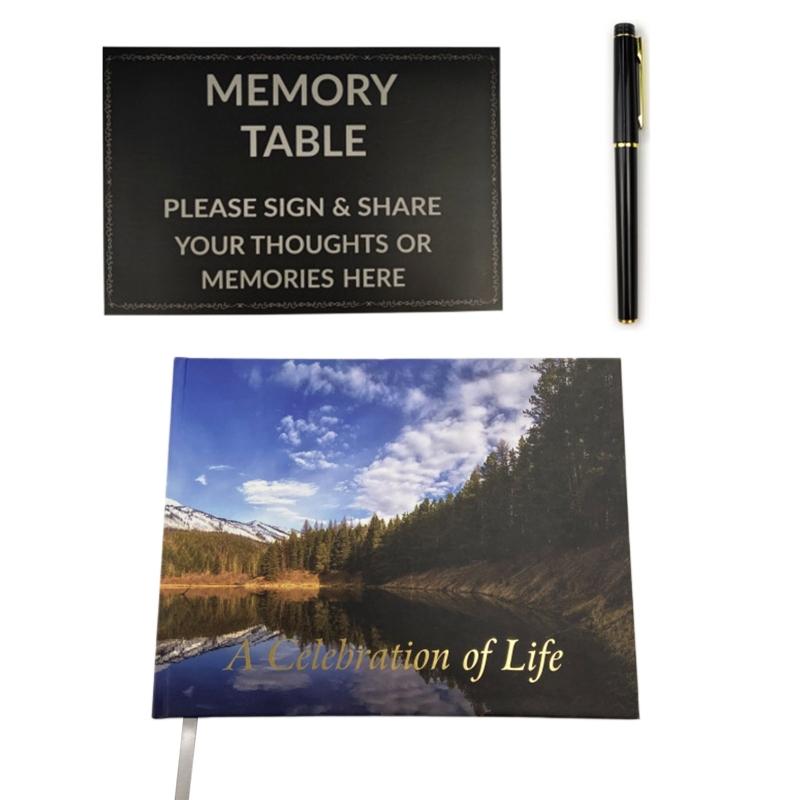 Funeral Guest Book Pen and Table Sign Included Signature and Memory Book In Loving Memory 84 Pages Guest Book Table Sign