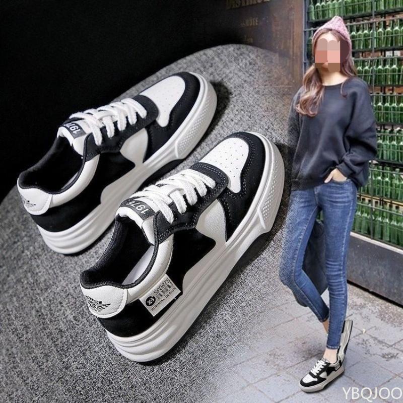 Women's Spring Autumn New Thick soled Casual Sports Shoes for Female Students Simple Comfortable Versatile Board Shoes