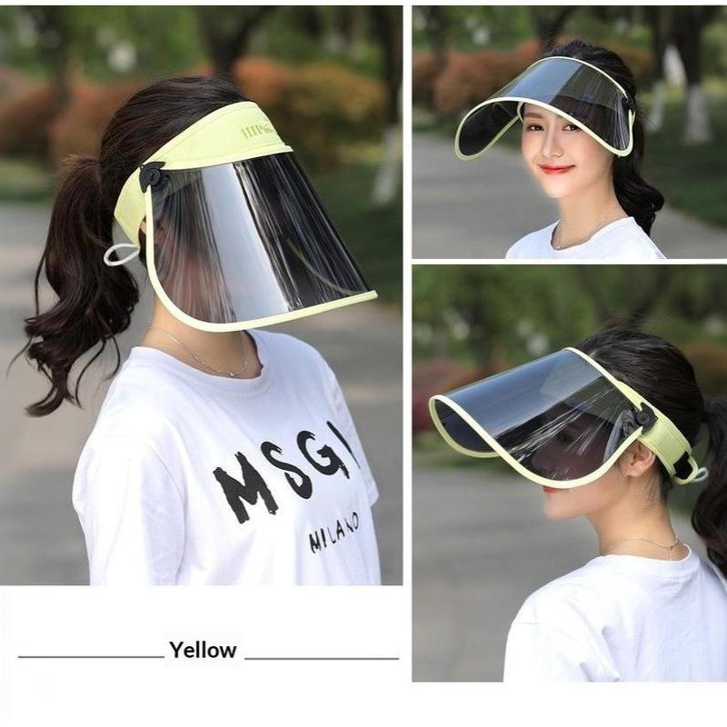 Women Adjustable Uv Protection Sun Visor With Wide Face Shield For Beach Hiking Summer Activities