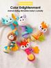 Non-Toxic 1Pcs 0-6 Months Dental Gum Hand Grip Plush Doll Can Bite Practice Grasping Parent Baby Interactive Puzzle Rattle Soothing Toy