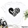 2027 New Finger Heart T Shirt Unisex Tops Korean Ulzzang Graphic Tees Unisex Fashion Unisexs T Shirts 90s Girls Black Shirt