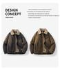 American Retro Detachable Lapel Leopard Lambswool Jacket