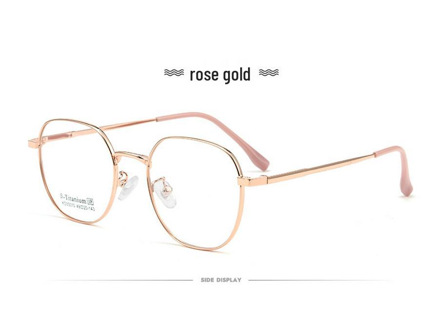 Danyang KO33010K Women's Polygon Retro Eyeglass Frame - Ultralight Non-Magnetic Titanium