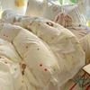 Small Fresh Pure Cotton Four-piece Set Lace Korean Version Princess Style Washed Cotton Bed Skirt Quilt Cover Cream Style Bedding