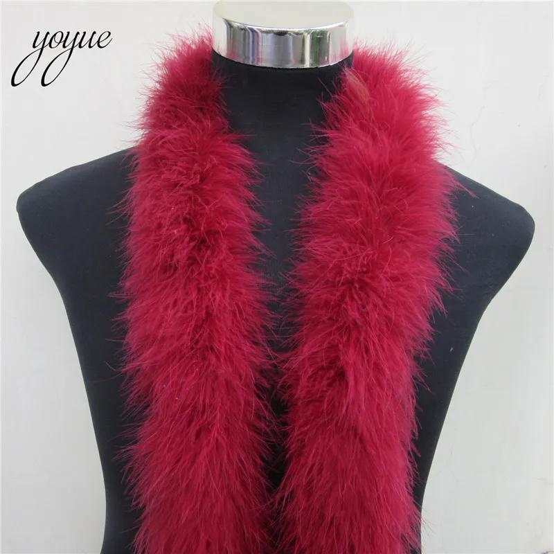 DIY YOYUE 50g 2meters Long Fluffy Feather Boa Dyed Turkey Feather Strip For Party/carnival Costumes/party Shawl Ostrich feather Boa