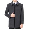 Winter thickened cashmere woolen coat men's mid-length double-sided woolen coat middle-aged men dad men's wool coat