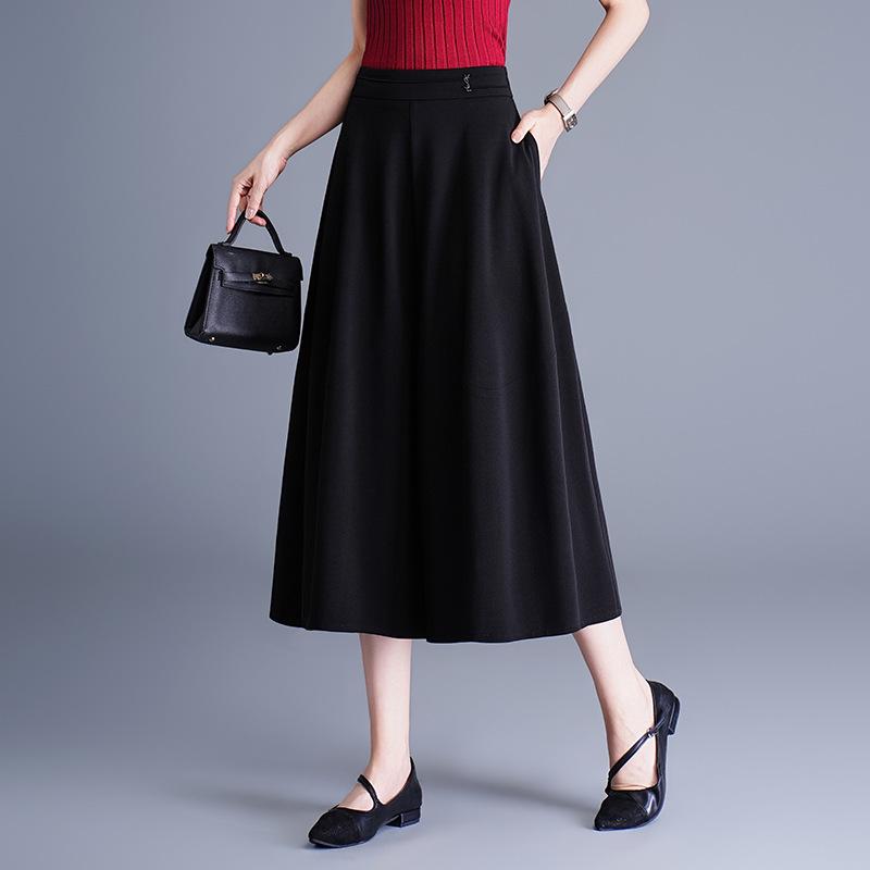 Elegant High-Waisted Bud-Shaped Culottes for Women, Spring/Summer 2026, Trendy Seven-Point Wide-Leg Pants