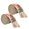 2Pcs Christmas Ribbons Cartoon Retro Truck Pattern 5 Meters Decorative AccessoriesHemp