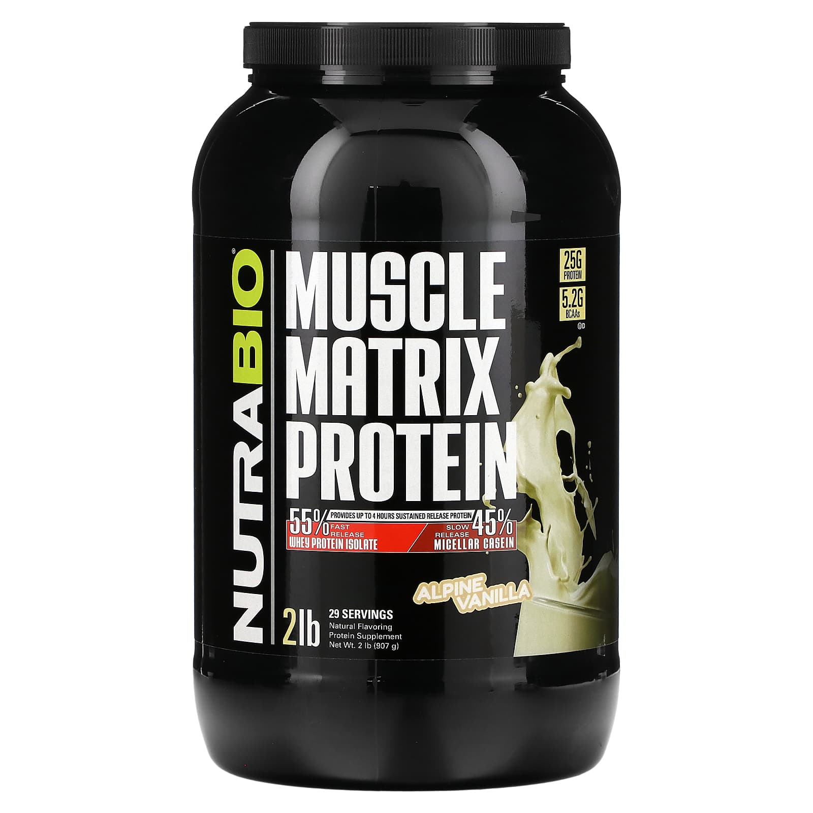 

NutraBio, Muscle Matrix Protein, Alpine Vanilla, 2 lb (907 g)