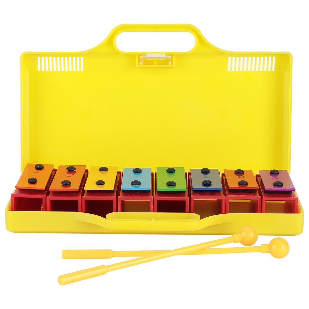 8 Note Xylophone Professional Percussion Instruments for Children with 2 Drumsticks 1 Yellow Box