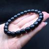 Natural Black And White Agate Straight-Cut Plate Bead Bracelet, Black Barrel Old Bead Fashion Bracelet Gifts For Men And Women
