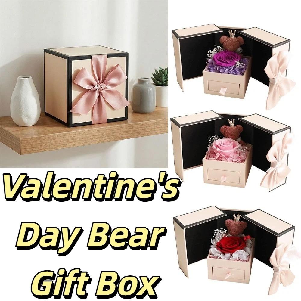 Rose Design Eternal Flower Jewelry Box Double Door Valentine's Day Gift Box  Gift Giving