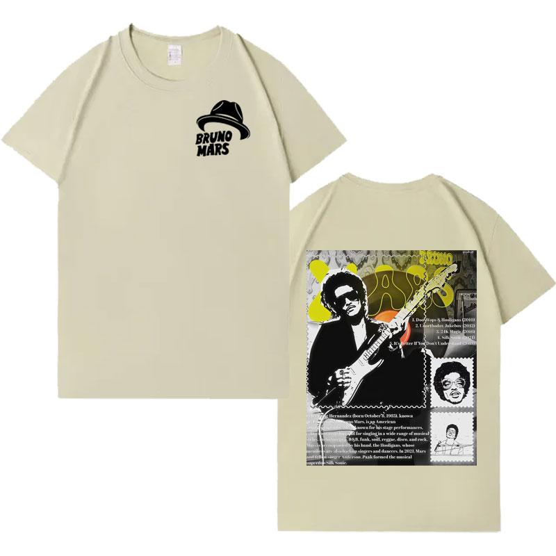 Singer Bruno Mars Trendy Manga GraphicT Shirts Mens Harajuku T Shirt Casual Summer Aesthetic Humor Crewneck Tee Shirt Teenagers