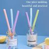 Reusable Food Grade Silicone Straw: 6 Pcs Colorful Washable Set with Cleaner Brush - Eco Friendly Sustainable Drinking Straws for Home Kitchen Kids
