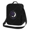 Rose And Moon Printed Lunch Bag with Adjustable Shoulder Strap Reusable Thermal Bento Tote for Work Picnic Beach