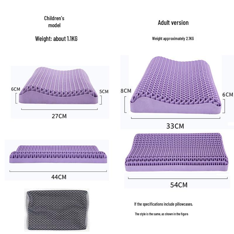 TPE Pressure-Free Neck Protection Washable Pillow Core Gray Pillowcase (Child)