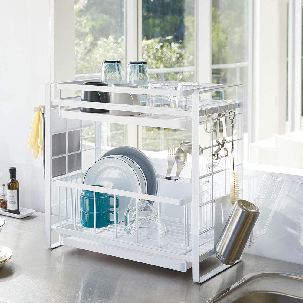 Yamazaki (Yamazaki Industries) Sink-Top Expandable System Rack Drainer Basket S White Approx. W42.5 x D23 x H10cm Tower (tower) Customizable Storage