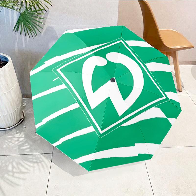 Green Bremen Emblem Automatic Folding Umbrella - 8-Rib Travel Umbrella with Auto Open/Close & Portable, Gift for Christmas, Birthdays