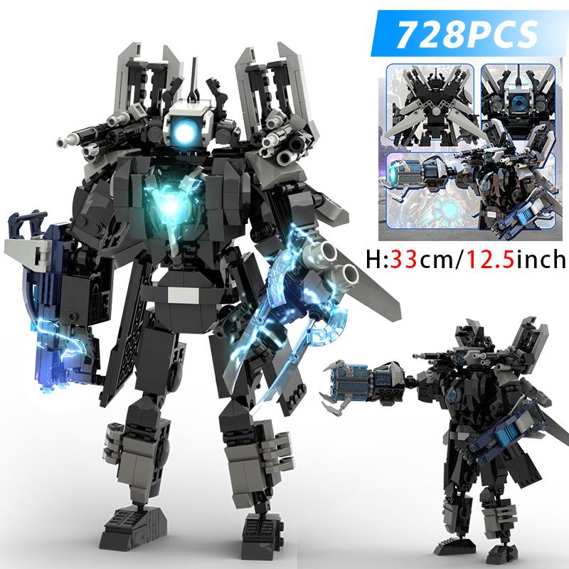 New Skibidi Toileted Titan Clock King 2.0 Building Blocks TVman Speakerman Model Toys for Kid Boys Ideas Gifts Xmas Easter Gift