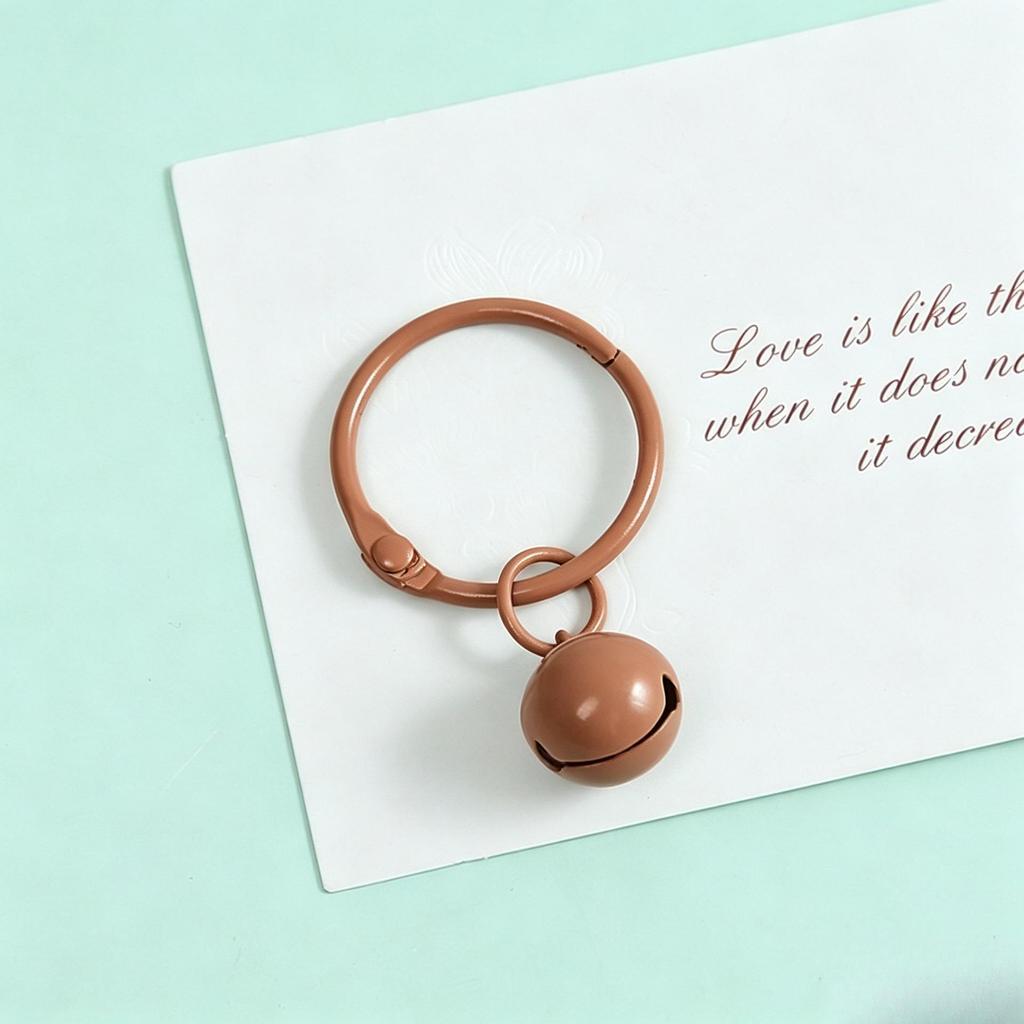 Colorful 14mm Alloy Card Ring Bell Keychain Pendant for DIY Accessories